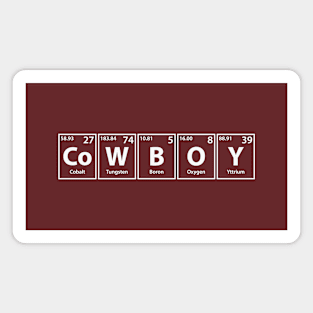 Cowboy (Co-W-B-O-Y) Periodic Elements Spelling Magnet